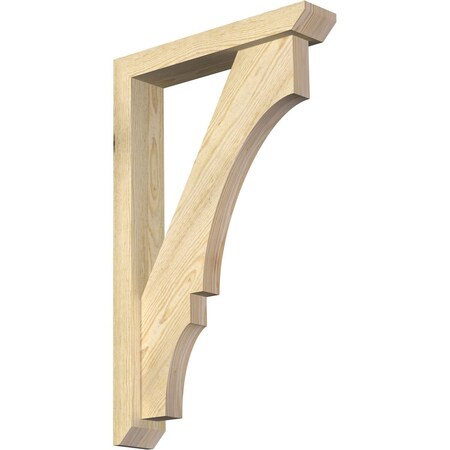 Ekena Millwork Balboa Slat Rough Sawn Bracket w/ Offset Brace, Douglas Fir, 4"W x 20"D x 32"H BKT0402X20X32BOA06RDF
